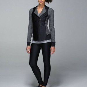 Lululemon Emerge Renewed Jacket Black / Giant Herringbone Black Heathered Sz 10